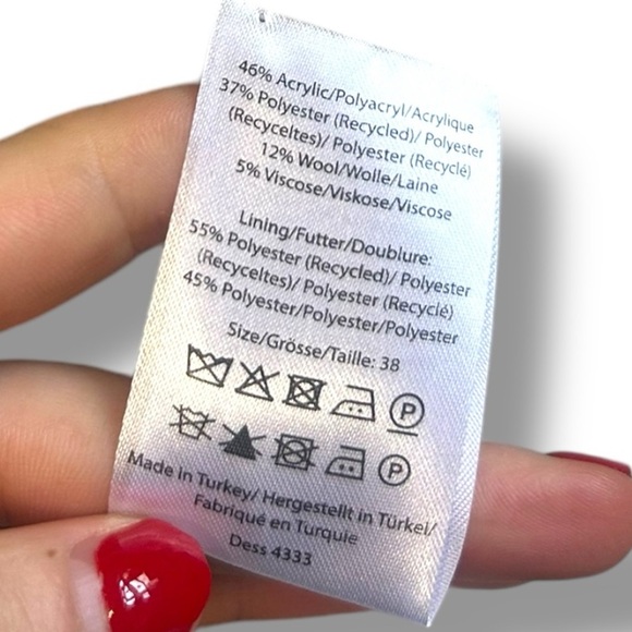 BAUM UND PFERDGARTEN Plaid Vest Jacket Button Up Front Pockets Med Blue White - Picture 9 of 10